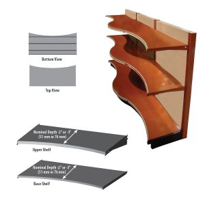 Standard Upper & Base Shelf with Multi Radius Concave Front