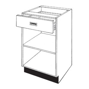 Pharmacy Wood Open Unit with Drawer and One Shelf