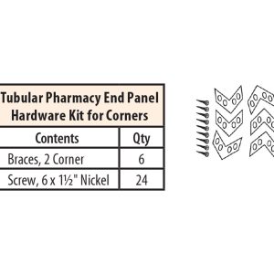 Tubular Pharmacy End Panel Hardware Kit for Corners