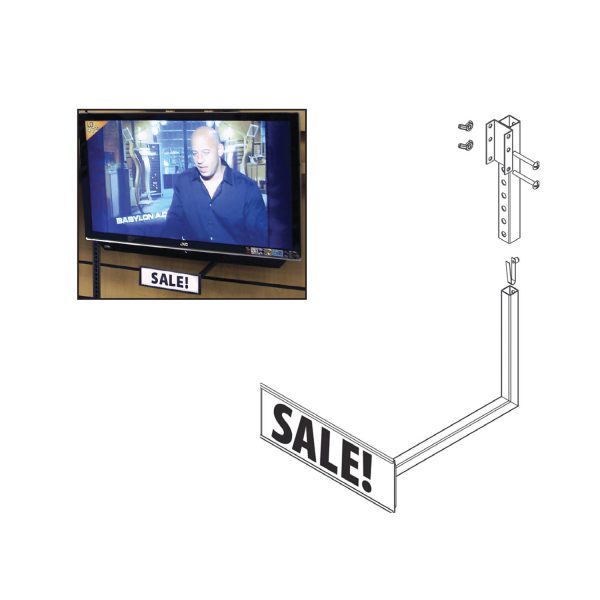 Three Position Overhead Flat Panel TV Attachment Bracket Sign Holder