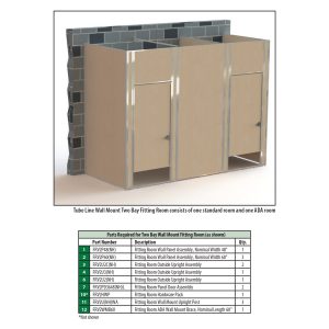 Tube Line Wall Mount Two Bay Fitting Room